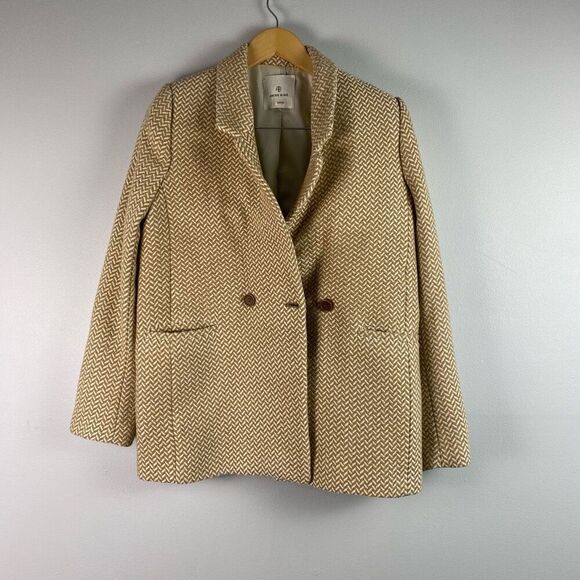 ANINE BING Fishbone Herringbone Pattern Blazer Jacket - Picture 7 of 13